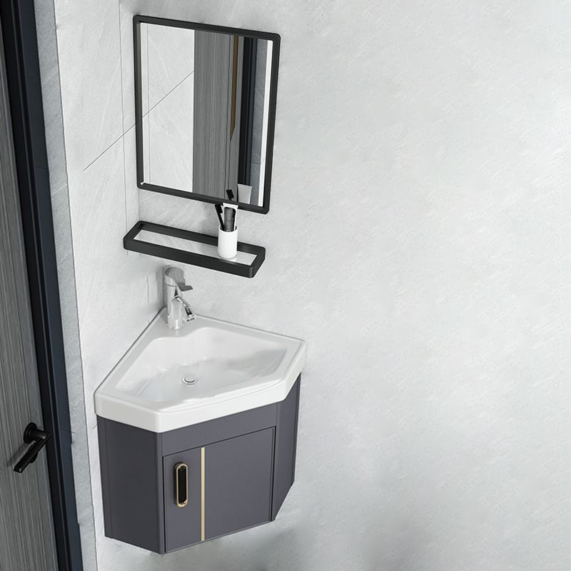 Wall Mounted Corner Bathroom Vanity Cabinet Triangular Abstract Vanity Sink Clearhalo 'Bathroom Remodel & Bathroom Fixtures' 'Bathroom Vanities' 'bathroom_vanities' 'Home Improvement' 'home_improvement' 'home_improvement_bathroom_vanities' 1200x1200_cee81c5c-ad61-4f60-89e9-e8cc73166a43
