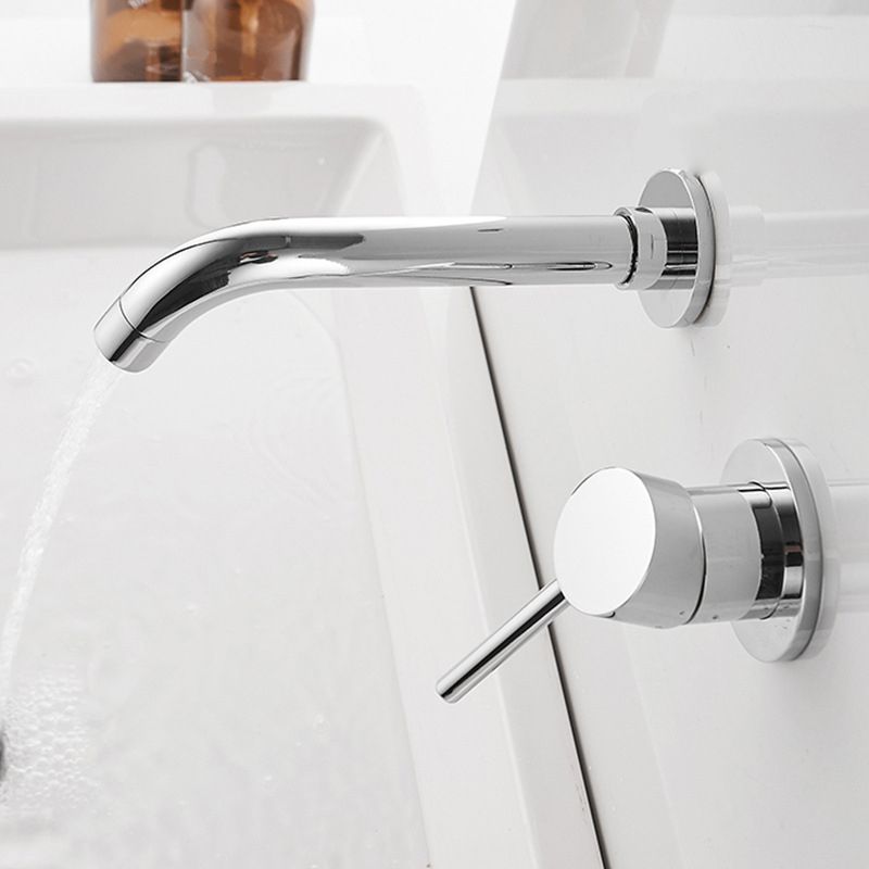 Wall Mounted Faucet Glam Style Vessel Sink Bathroom Faucet with Lever ...