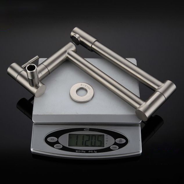 Stainless Steel Pot Filler Faucet with Single Handle No Sensor Faucet Clearhalo 'Home Improvement' 'home_improvement' 'home_improvement_kitchen_faucets' 'Kitchen Faucets' 'Kitchen Remodel & Kitchen Fixtures' 'Kitchen Sinks & Faucet Components' 'kitchen_faucets' 1200x1200_cf07a243-9b34-4a5b-9995-a2fd1f9219a9