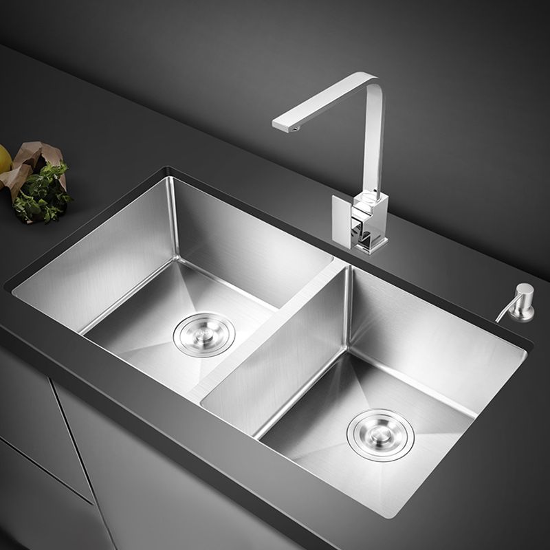 Modern Undermount Kitchen Sink Stainless Steel Kitchen Sink with Faucet Clearhalo 'Home Improvement' 'home_improvement' 'home_improvement_kitchen_sinks' 'Kitchen Remodel & Kitchen Fixtures' 'Kitchen Sinks & Faucet Components' 'Kitchen Sinks' 'kitchen_sinks' 1200x1200_cf089cb0-8bbd-438c-9561-ecbd3438e291