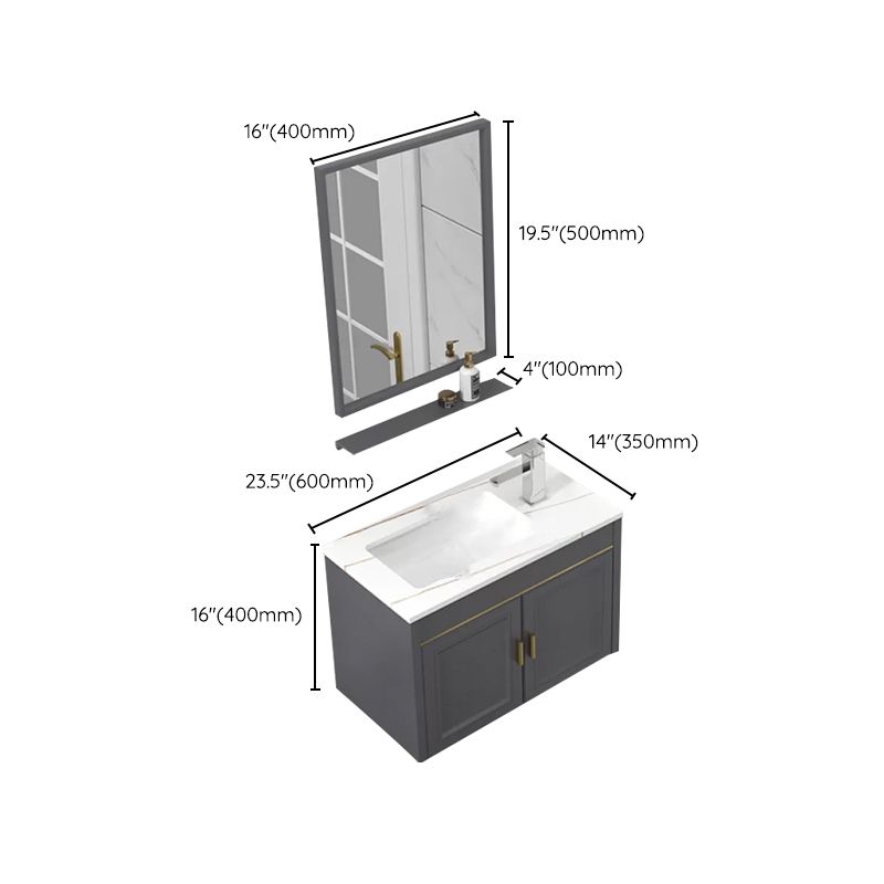 Glam Single Sink Vanity Wall Mount Metal Base Rectangular Bath Vanity Clearhalo 'Bathroom Remodel & Bathroom Fixtures' 'Bathroom Vanities' 'bathroom_vanities' 'Home Improvement' 'home_improvement' 'home_improvement_bathroom_vanities' 1200x1200_cf31586d-8df4-427a-91cb-80ba97c9df02
