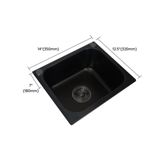 Black Stainless Steel Kitchen Sink Single Bowl Sink with Drain Assembly Clearhalo 'Home Improvement' 'home_improvement' 'home_improvement_kitchen_sinks' 'Kitchen Remodel & Kitchen Fixtures' 'Kitchen Sinks & Faucet Components' 'Kitchen Sinks' 'kitchen_sinks' 1200x1200_cf34518e-44c3-42cd-b07b-b35e0fde40e9