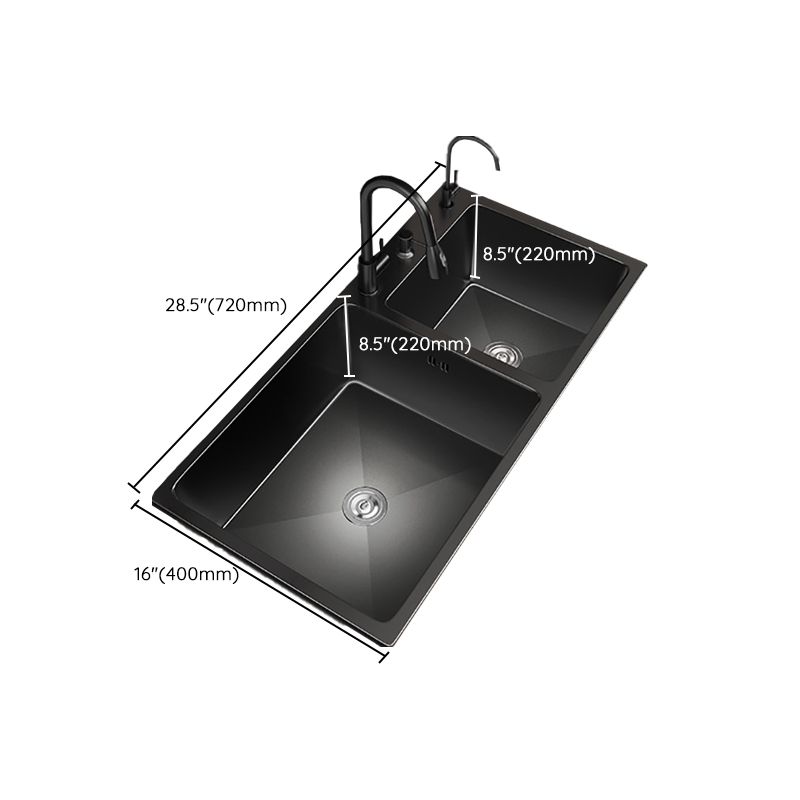 Contemporary Style Kitchen Sink Stainless Steel Drop-In Kitchen Double Sink Clearhalo 'Home Improvement' 'home_improvement' 'home_improvement_kitchen_sinks' 'Kitchen Remodel & Kitchen Fixtures' 'Kitchen Sinks & Faucet Components' 'Kitchen Sinks' 'kitchen_sinks' 1200x1200_cf35874b-1d6e-45d4-be53-e8dae634a481