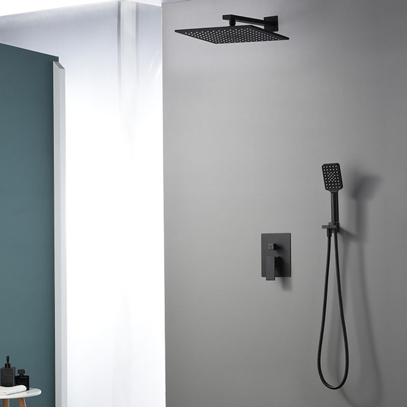 Square Black Spot Resist Shower Faucet Shower Arm Shower with Handheld Shower Head Clearhalo 'Bathroom Remodel & Bathroom Fixtures' 'Home Improvement' 'home_improvement' 'home_improvement_shower_faucets' 'Shower Faucets & Systems' 'shower_faucets' 'Showers & Bathtubs Plumbing' 'Showers & Bathtubs' 1200x1200_cf4223eb-f31c-4062-9367-ea4e217864bd