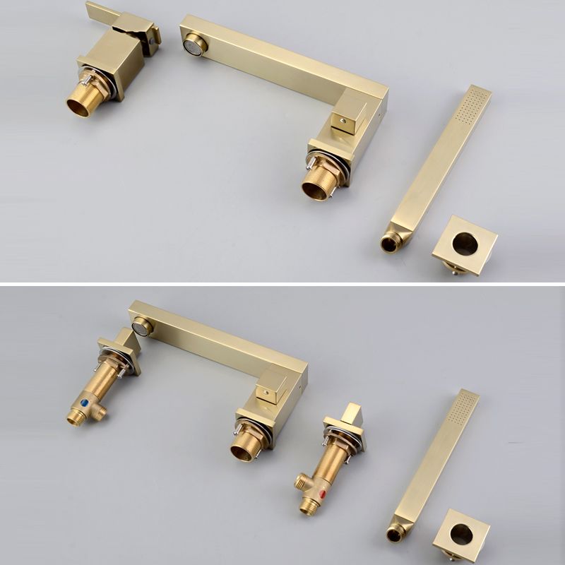 Deck Mounted Metal Freestanding Tub Filler Swivel Freestanding Faucet Clearhalo 'Bathroom Remodel & Bathroom Fixtures' 'Bathtub Faucets' 'bathtub_faucets' 'Home Improvement' 'home_improvement' 'home_improvement_bathtub_faucets' 1200x1200_cf53bdaf-78e5-49e2-a2d6-85c537eb875b