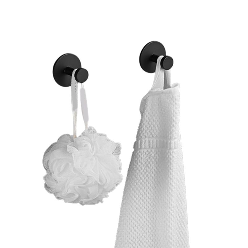 Modern 5-Piece Bathroom Accessory Set, Matte Black/White Robe Hooks Clearhalo 'Bathroom Hardware Sets' 'Bathroom Hardware' 'Bathroom Remodel & Bathroom Fixtures' 'bathroom_hardware_sets' 'Home Improvement' 'home_improvement' 'home_improvement_bathroom_hardware_sets' 1200x1200_cf5adcaf-64bd-48c1-957b-f7e6edaf3141