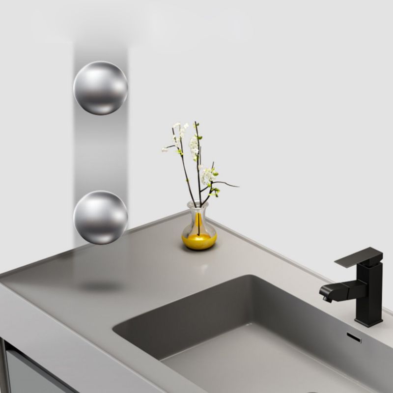 Wood Grey Wall-Mounted Modern Bathroom Vanity Set with Soft Close Door Clearhalo 'Bathroom Remodel & Bathroom Fixtures' 'Bathroom Vanities' 'bathroom_vanities' 'Home Improvement' 'home_improvement' 'home_improvement_bathroom_vanities' 1200x1200_cf683809-9f7c-4565-8528-3f6aa9b3db15