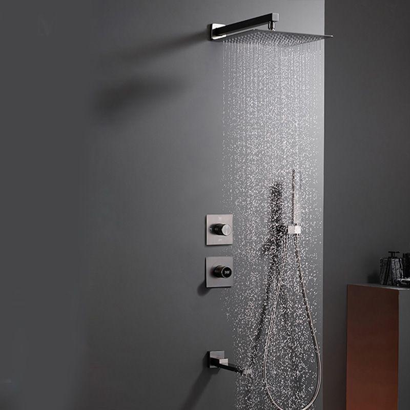 Modern Solid Color Shower Set Adjustable Spray Pattern Shower Head Combo Clearhalo 'Bathroom Remodel & Bathroom Fixtures' 'Home Improvement' 'home_improvement' 'home_improvement_shower_faucets' 'Shower Faucets & Systems' 'shower_faucets' 'Showers & Bathtubs Plumbing' 'Showers & Bathtubs' 1200x1200_cf76513c-5017-4ad6-9282-98fe493dff38