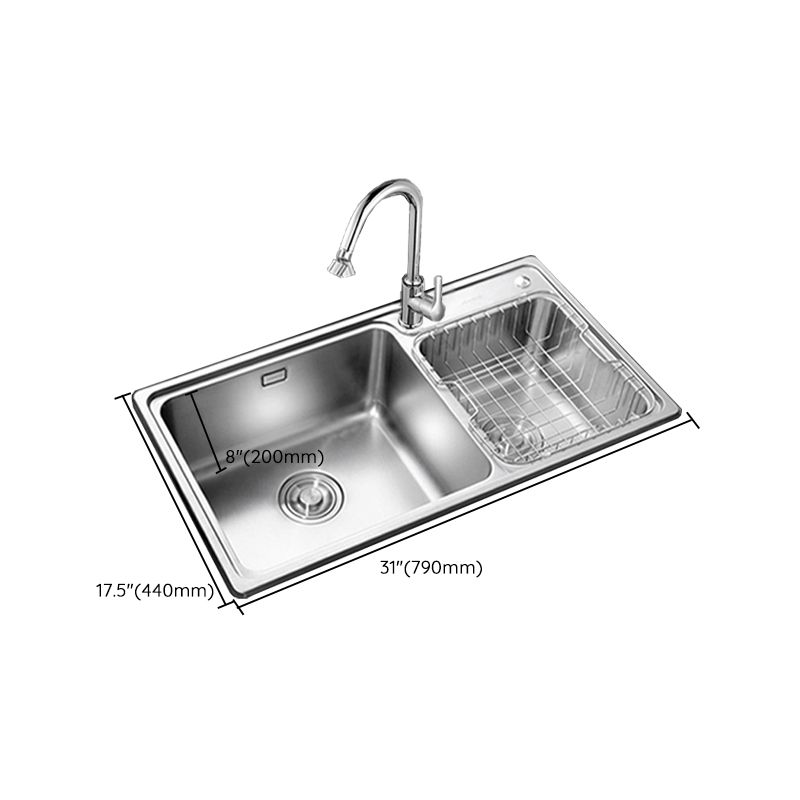 Stainless Steel Kitchen Double Sink Drop-In Kitchen Sink with Drain Assembly Clearhalo 'Home Improvement' 'home_improvement' 'home_improvement_kitchen_sinks' 'Kitchen Remodel & Kitchen Fixtures' 'Kitchen Sinks & Faucet Components' 'Kitchen Sinks' 'kitchen_sinks' 1200x1200_cf856db7-b5e9-4e4b-a1a3-b08a7b9fac26