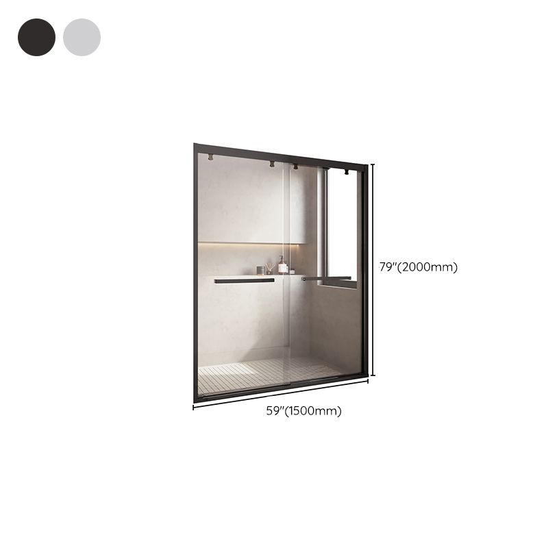 Semi Frameless Shower Bath Door Double Sliding Tempered Shower Door Clearhalo 'Bathroom Remodel & Bathroom Fixtures' 'Home Improvement' 'home_improvement' 'home_improvement_shower_tub_doors' 'Shower and Tub Doors' 'shower_tub_doors' 'Showers & Bathtubs' 1200x1200_cf8b7fe4-8fa0-4746-81d7-a9703e327002