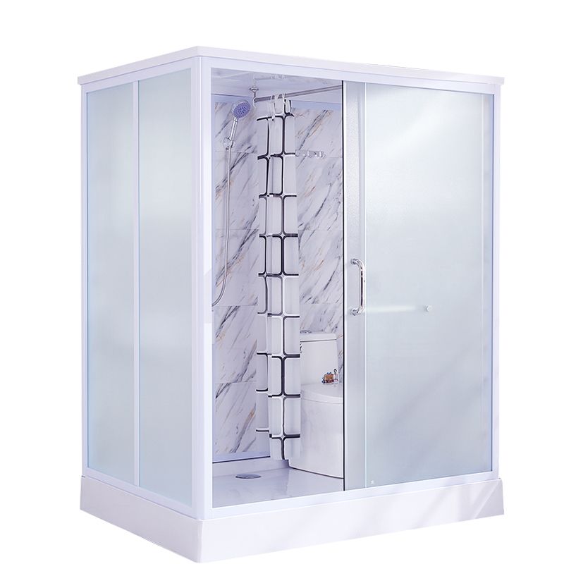 Contemporary Frosted Shower Stall Framed Single Sliding Shower Stall Clearhalo 'Bathroom Remodel & Bathroom Fixtures' 'Home Improvement' 'home_improvement' 'home_improvement_shower_stalls_enclosures' 'Shower Stalls & Enclosures' 'shower_stalls_enclosures' 'Showers & Bathtubs' 1200x1200_cfacc2cb-6c91-406e-a705-ebe48a7c3abd