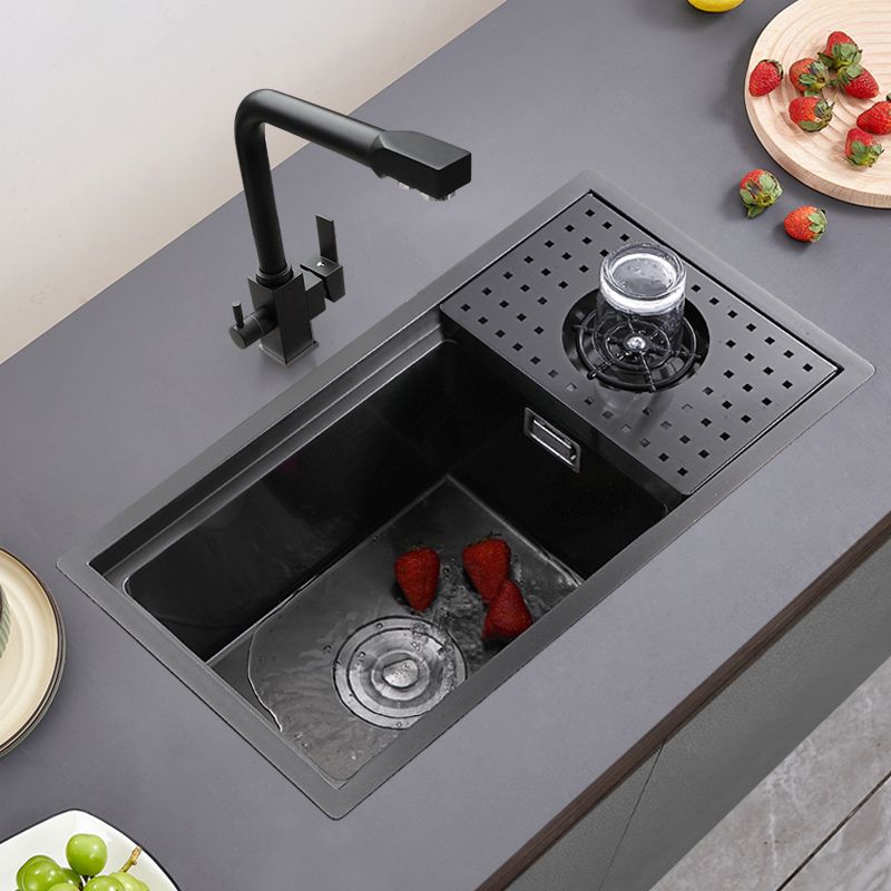 Modern Sink Overflow Hole Single Basin Kitchen Sink with Drain Assembly Clearhalo 'Home Improvement' 'home_improvement' 'home_improvement_kitchen_sinks' 'Kitchen Remodel & Kitchen Fixtures' 'Kitchen Sinks & Faucet Components' 'Kitchen Sinks' 'kitchen_sinks' 1200x1200_cfad7522-440c-45ca-8b0d-89324dbc036a