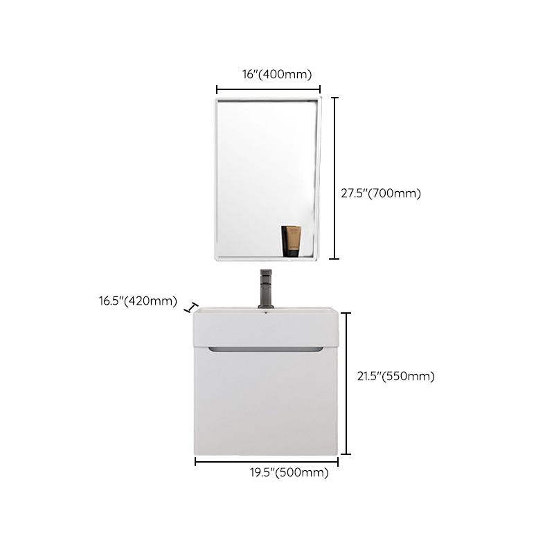 Modern Wooden Sink Vanity White Wall Mount Bathroom Vanity Cabinet with Mirror Clearhalo 'Bathroom Remodel & Bathroom Fixtures' 'Bathroom Vanities' 'bathroom_vanities' 'Home Improvement' 'home_improvement' 'home_improvement_bathroom_vanities' 1200x1200_cfc32048-fb06-4cfb-a47c-adf711640fad