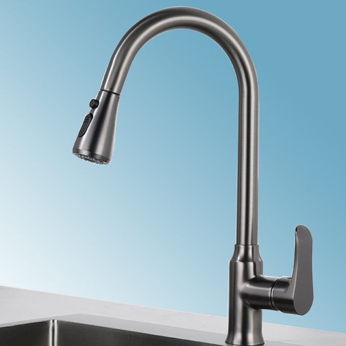 Modern 1-Handle Faucets Pull down Copper with Water Dispenser Standard Kitchen Faucets Clearhalo 'Home Improvement' 'home_improvement' 'home_improvement_kitchen_faucets' 'Kitchen Faucets' 'Kitchen Remodel & Kitchen Fixtures' 'Kitchen Sinks & Faucet Components' 'kitchen_faucets' 1200x1200_cfce3d0d-be66-4f91-b639-695fc2613792