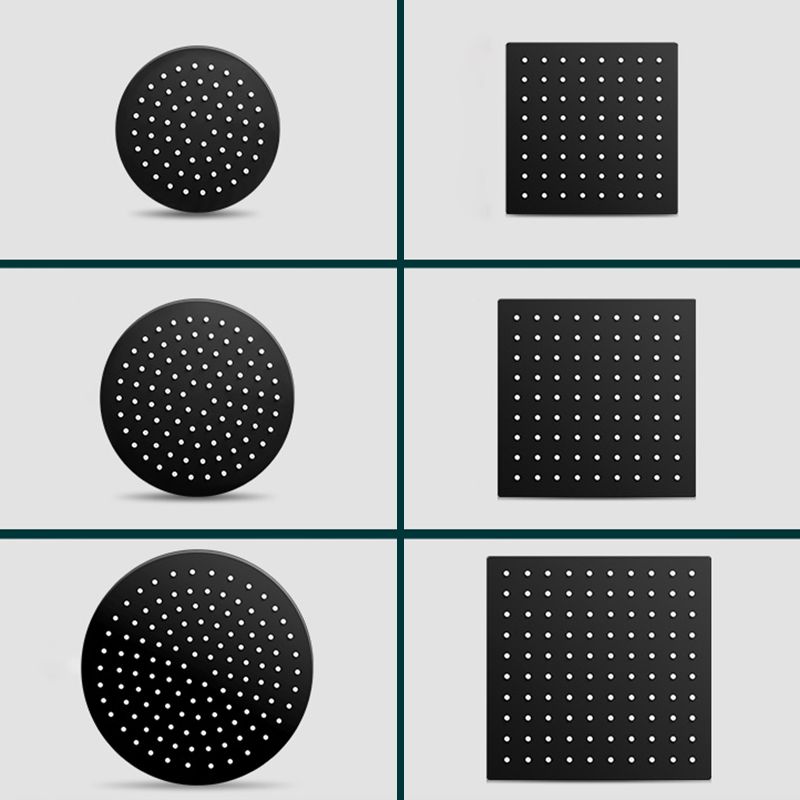 Black Round Fixed Shower Head Modern Style Wall-Mount Showerhead Clearhalo 'Bathroom Remodel & Bathroom Fixtures' 'Home Improvement' 'home_improvement' 'home_improvement_shower_heads' 'Shower Heads' 'shower_heads' 'Showers & Bathtubs Plumbing' 'Showers & Bathtubs' 1200x1200_cfda195e-79d9-4391-94ee-e005246defc0