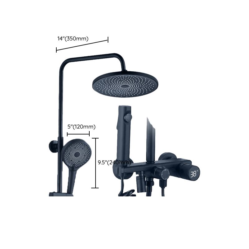 Temperature Control Shower System Valve Included Brass Wall Mounted Shower Combo Clearhalo 'Bathroom Remodel & Bathroom Fixtures' 'Home Improvement' 'home_improvement' 'home_improvement_shower_faucets' 'Shower Faucets & Systems' 'shower_faucets' 'Showers & Bathtubs Plumbing' 'Showers & Bathtubs' 1200x1200_cfe8aeda-f7ba-4bbb-a798-030f00862bb0