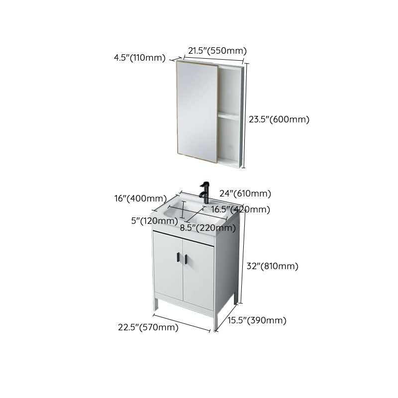 Modern Sink Vanity Free-standing Standard White Vanity Cabinet Clearhalo 'Bathroom Remodel & Bathroom Fixtures' 'Bathroom Vanities' 'bathroom_vanities' 'Home Improvement' 'home_improvement' 'home_improvement_bathroom_vanities' 1200x1200_cff853c2-2c03-46b4-8786-dcb8d70b2aea