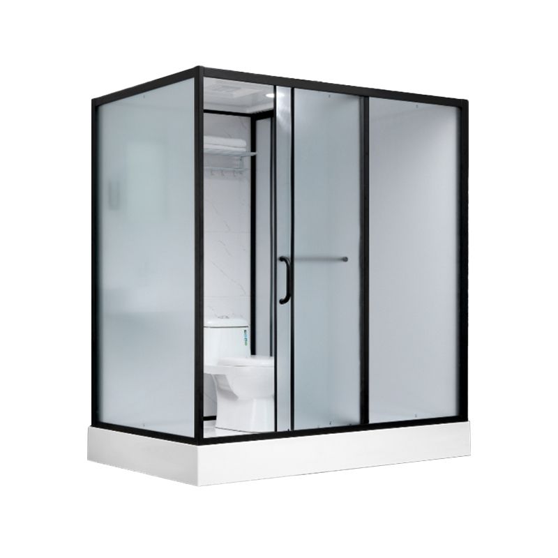 Shower Enclosure Clear Framed Single Sliding Rectangle Black Shower ...