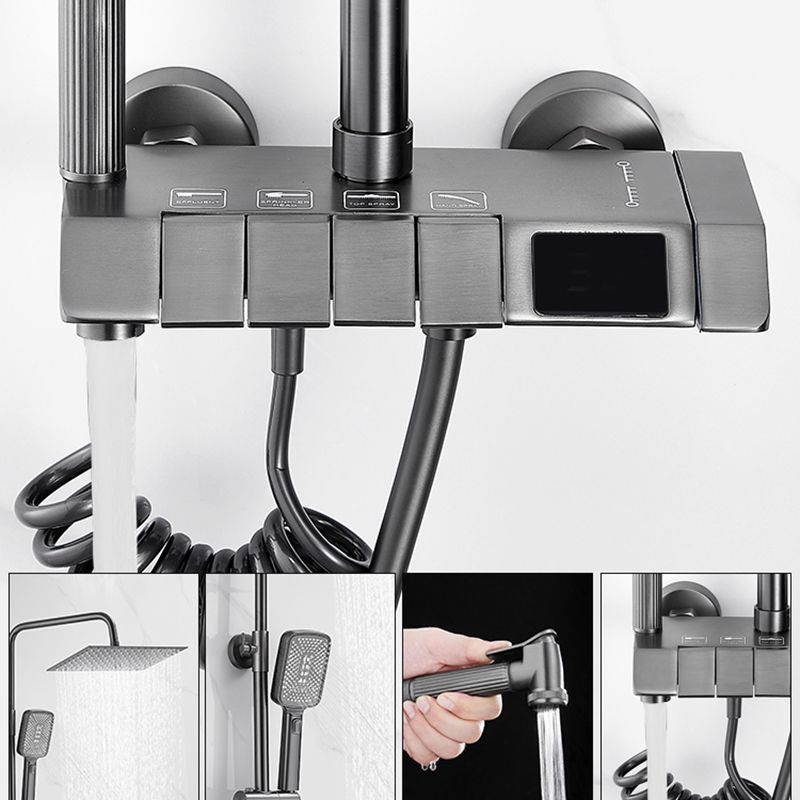 Contemporary Shower System Slide Bar Handheld Shower Head Wall Mounted Shower Set Clearhalo 'Bathroom Remodel & Bathroom Fixtures' 'Home Improvement' 'home_improvement' 'home_improvement_shower_faucets' 'Shower Faucets & Systems' 'shower_faucets' 'Showers & Bathtubs Plumbing' 'Showers & Bathtubs' 1200x1200_d011da0f-3175-4480-8857-84830f7f1639