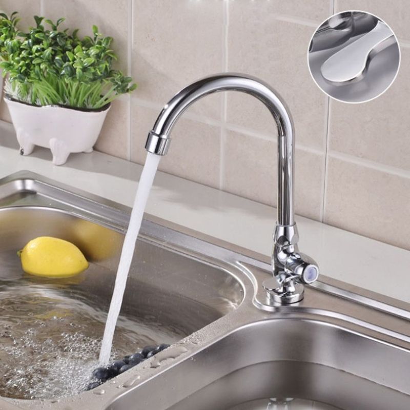 Modern Bar Faucet Brass with Handles and Supply Lines Swivel Spout Kitchen Sink Faucet Clearhalo 'Home Improvement' 'home_improvement' 'home_improvement_kitchen_faucets' 'Kitchen Faucets' 'Kitchen Remodel & Kitchen Fixtures' 'Kitchen Sinks & Faucet Components' 'kitchen_faucets' 1200x1200_d01bdc64-6848-4d14-b1fe-32cebc517c96