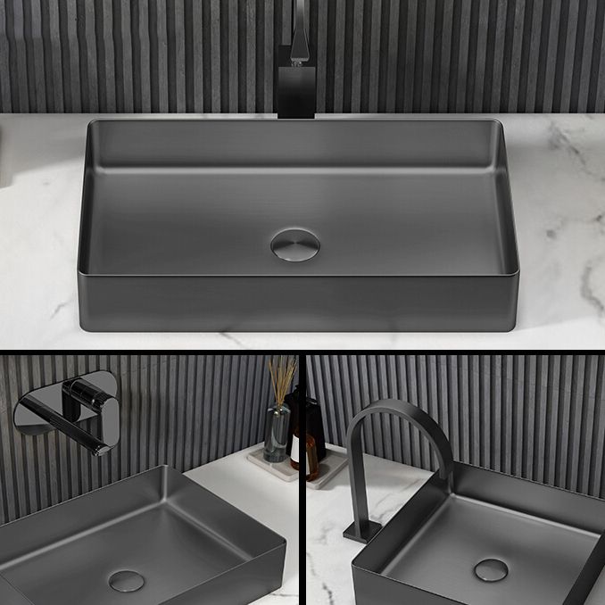 Contemporary Trough Bathroom Sink Solid Color Metal Trough Sink Clearhalo 'Bathroom Remodel & Bathroom Fixtures' 'Bathroom Sinks & Faucet Components' 'Bathroom Sinks' 'bathroom_sink' 'Home Improvement' 'home_improvement' 'home_improvement_bathroom_sink' 1200x1200_d031d1b9-119c-4987-b0a6-f8e7e2215700