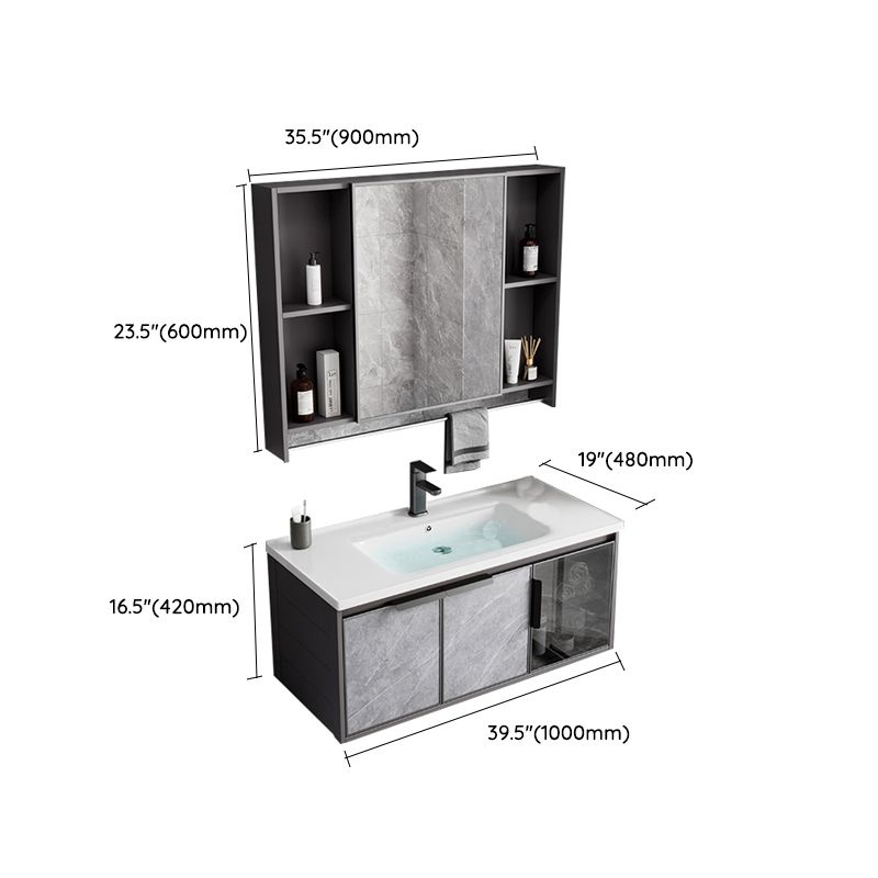 Metal Bathroom Sink Vanity Wall-Mounted Bathroom Vanity with Sink Included Clearhalo 'Bathroom Remodel & Bathroom Fixtures' 'Bathroom Vanities' 'bathroom_vanities' 'Home Improvement' 'home_improvement' 'home_improvement_bathroom_vanities' 1200x1200_d038a22c-1c0b-44da-871f-287ca1d2df46