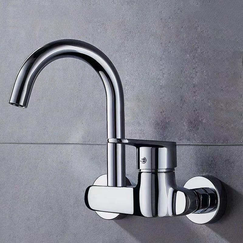 Modern Metal Wall-mounted Kitchen Faucet One Handle High Arch Water Filler Clearhalo 'Home Improvement' 'home_improvement' 'home_improvement_kitchen_faucets' 'Kitchen Faucets' 'Kitchen Remodel & Kitchen Fixtures' 'Kitchen Sinks & Faucet Components' 'kitchen_faucets' 1200x1200_d043f42d-2dc3-438b-b365-0d212ef46b8f