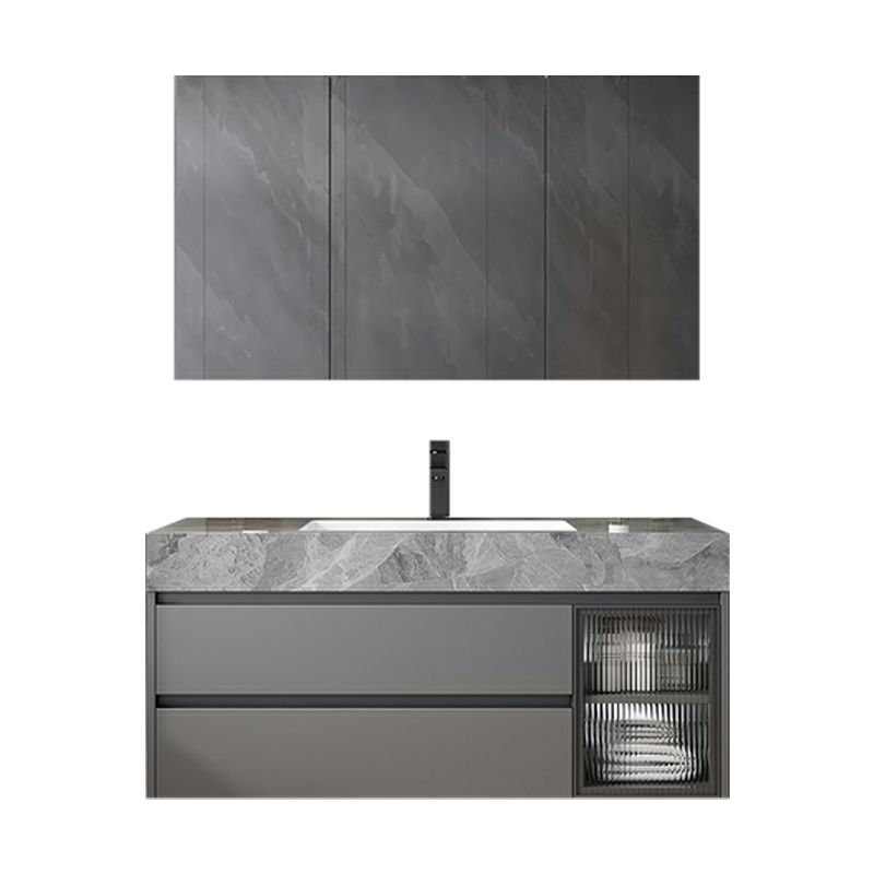 Contemporary Bathroom Sink Vanity Wall Mounted Standard with Two Drawer Clearhalo 'Bathroom Remodel & Bathroom Fixtures' 'Bathroom Vanities' 'bathroom_vanities' 'Home Improvement' 'home_improvement' 'home_improvement_bathroom_vanities' 1200x1200_d044b323-1875-49ee-bd58-35098e3b5a8f