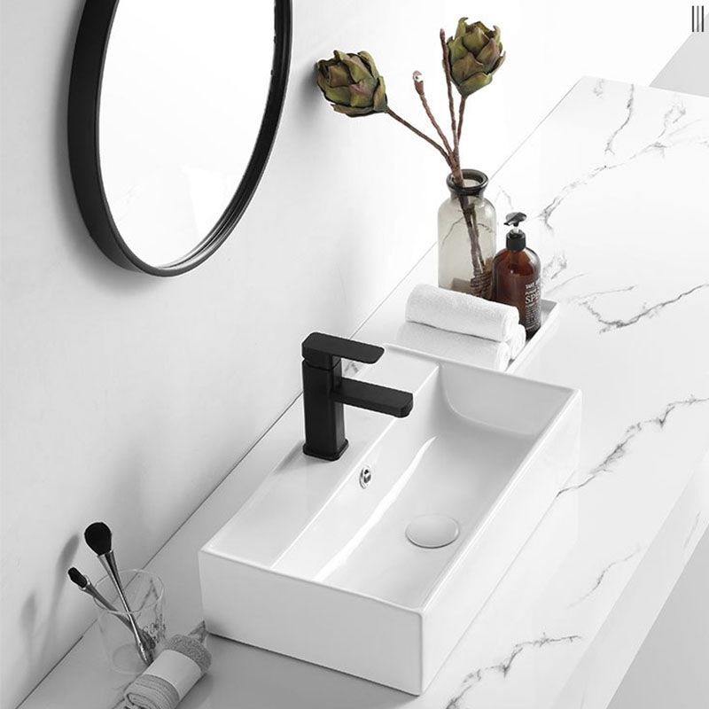 Modern Vessel Sink Rectangular Porcelain Wall Mount Bathroom Sink(Not Included Faucet) Clearhalo 'Bathroom Remodel & Bathroom Fixtures' 'Bathroom Sinks & Faucet Components' 'Bathroom Sinks' 'bathroom_sink' 'Home Improvement' 'home_improvement' 'home_improvement_bathroom_sink' 1200x1200_d0459a04-a837-46ee-8410-25bf73ed4461