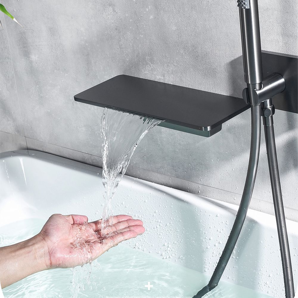 Modern Tub Spout Trim Brass Wall Mounted with Handshower Bath Faucet Trim Clearhalo 'Bathroom Remodel & Bathroom Fixtures' 'Bathtub Faucets' 'bathtub_faucets' 'Home Improvement' 'home_improvement' 'home_improvement_bathtub_faucets' 1200x1200_d07595fb-77b6-40d3-8db3-225e820a342c