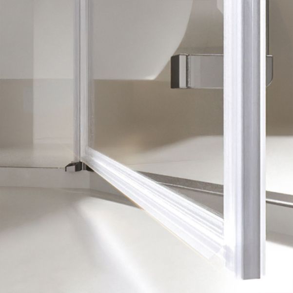 Matte Black Semi Frameless Glass Shower Screen Hinged Shower Door Clearhalo 'Bathroom Remodel & Bathroom Fixtures' 'Home Improvement' 'home_improvement' 'home_improvement_shower_tub_doors' 'Shower and Tub Doors' 'shower_tub_doors' 'Showers & Bathtubs' 1200x1200_d082c8dc-379d-4853-8816-b2667eac5e94
