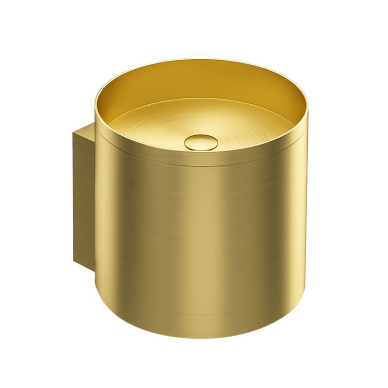 Contemporary Bathroom Sink with Pop-Up Drain Round Metal Wall Mount Bathroom Sink Clearhalo 'Bathroom Remodel & Bathroom Fixtures' 'Bathroom Sinks & Faucet Components' 'Bathroom Sinks' 'bathroom_sink' 'Home Improvement' 'home_improvement' 'home_improvement_bathroom_sink' 1200x1200_d08821bd-596b-436f-ae1e-b8751c7dc6cf