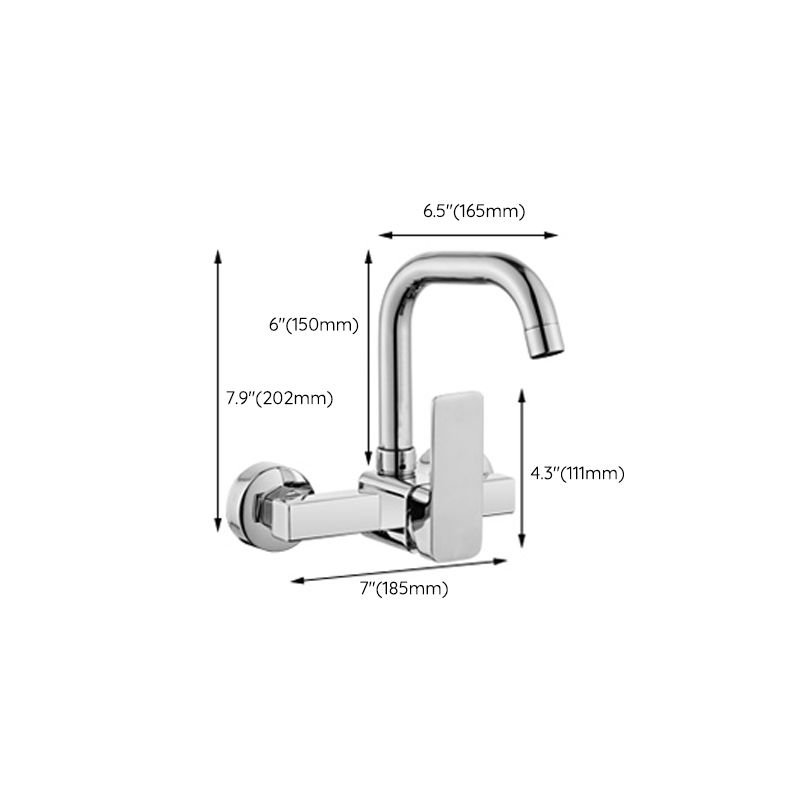 Modern Kitchen Faucet Single Level No Sensor Bar Faucet in Silver Clearhalo 'Home Improvement' 'home_improvement' 'home_improvement_kitchen_faucets' 'Kitchen Faucets' 'Kitchen Remodel & Kitchen Fixtures' 'Kitchen Sinks & Faucet Components' 'kitchen_faucets' 1200x1200_d093ab71-b23e-4369-91cc-233049df4050