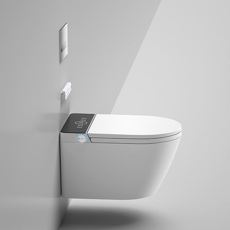 Elongated Wall Mounted Bidet with Heated Seat White 12.20" High Temperature Control Bidet Clearhalo 'Bathroom Remodel & Bathroom Fixtures' 'Bidets' 'Home Improvement' 'home_improvement' 'home_improvement_bidets' 'Toilets & Bidets' 1200x1200_d0a2ed22-dd84-4c35-a8b4-de85fcc453d3