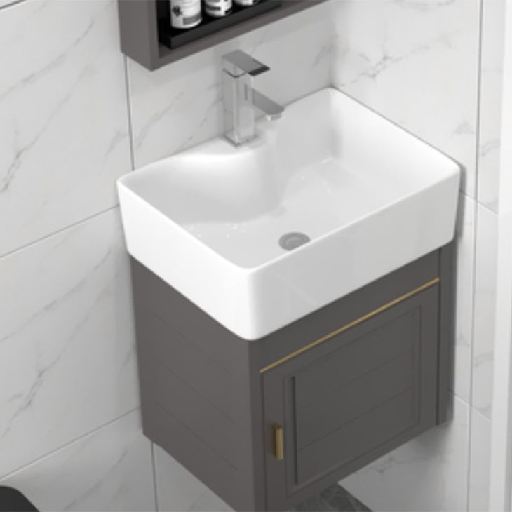 Glam Metal Base Vanity Set Single-Sink Rectangular Wall Mount Vanity Set Clearhalo 'Bathroom Remodel & Bathroom Fixtures' 'Bathroom Vanities' 'bathroom_vanities' 'Home Improvement' 'home_improvement' 'home_improvement_bathroom_vanities' 1200x1200_d0b10c74-5e60-43da-9558-dddf41197a69