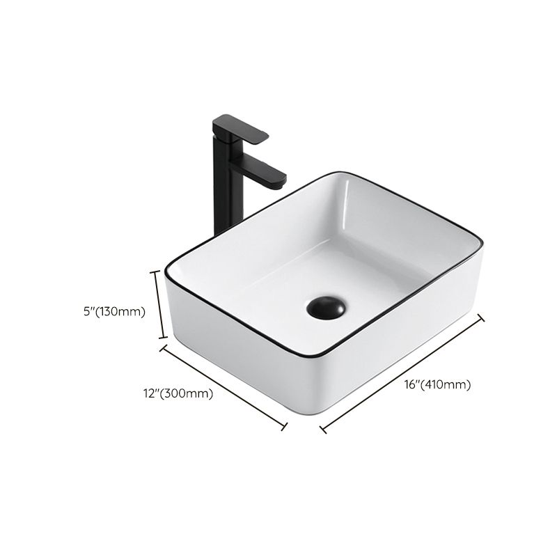 Modern Bathroom Sink Porcelain Rectangular with Overflow and Drain Assembly Basin Sink Clearhalo 'Bathroom Remodel & Bathroom Fixtures' 'Bathroom Sinks & Faucet Components' 'Bathroom Sinks' 'bathroom_sink' 'Home Improvement' 'home_improvement' 'home_improvement_bathroom_sink' 1200x1200_d0b5fb8d-62b7-40fb-8dfe-24dddadeeb88