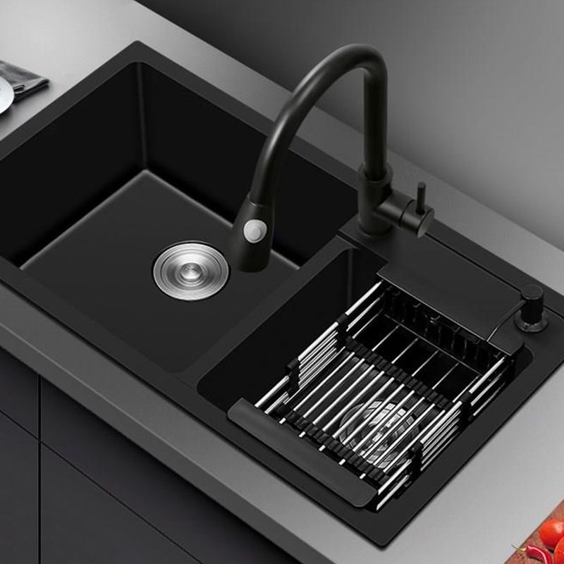 Modern Style Kitchen Sink Quartz Soundproof Kitchen Double Sink with Drain Assembly Clearhalo 'Home Improvement' 'home_improvement' 'home_improvement_kitchen_sinks' 'Kitchen Remodel & Kitchen Fixtures' 'Kitchen Sinks & Faucet Components' 'Kitchen Sinks' 'kitchen_sinks' 1200x1200_d0b6704b-a310-4e81-b1a6-d817c37dac0f
