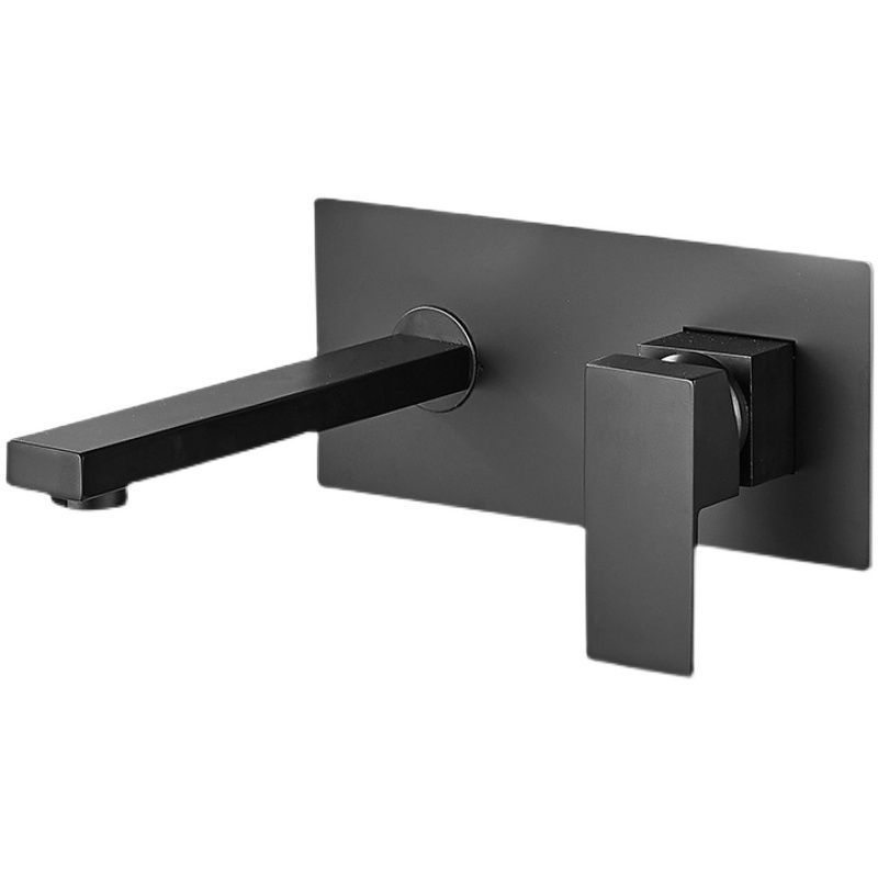 Low Arc Wall Mounted Bathroom Knob Handle Faucet Lavatory Faucet Clearhalo 'Bathroom Remodel & Bathroom Fixtures' 'Bathroom Sink Faucets' 'Bathroom Sinks & Faucet Components' 'bathroom_sink_faucets' 'Home Improvement' 'home_improvement' 'home_improvement_bathroom_sink_faucets' 1200x1200_d0c49dbf-9136-4a8d-9736-3ecfcd7040ff