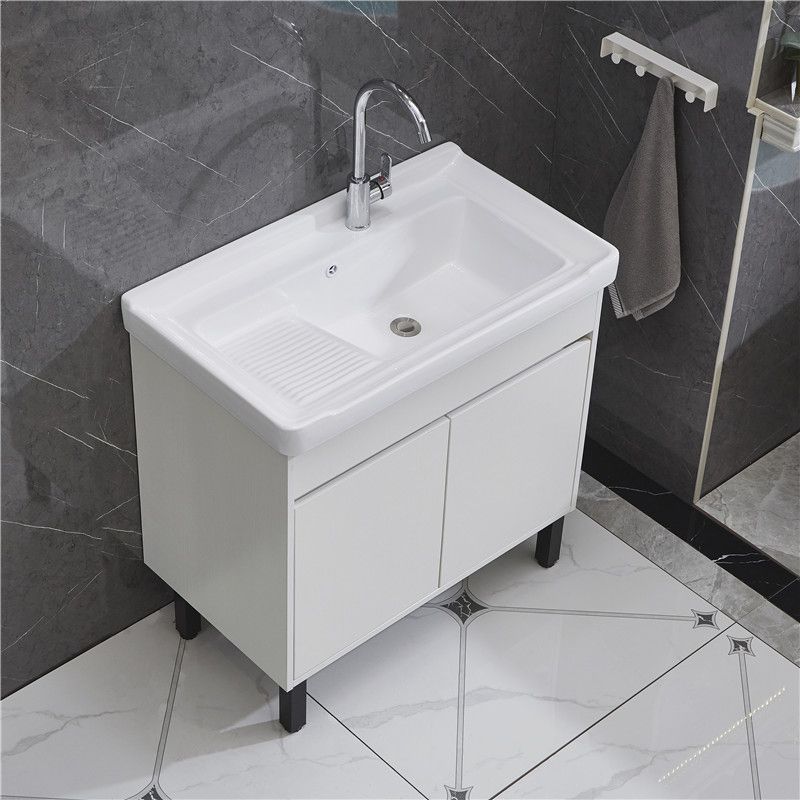 Single Sink Vanity Set Freestanding Rectangle 2 Doors Wood Bath Vanity Clearhalo 'Bathroom Remodel & Bathroom Fixtures' 'Bathroom Vanities' 'bathroom_vanities' 'Home Improvement' 'home_improvement' 'home_improvement_bathroom_vanities' 1200x1200_d0e91438-d7cd-43c1-835b-896562213604