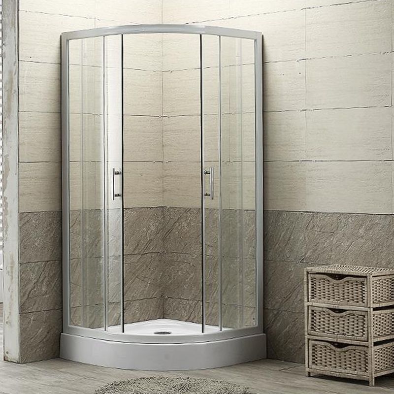 Round Shower Kit Tempered Glass Shower Enclosure with Door Handle Clearhalo 'Bathroom Remodel & Bathroom Fixtures' 'Home Improvement' 'home_improvement' 'home_improvement_shower_stalls_enclosures' 'Shower Stalls & Enclosures' 'shower_stalls_enclosures' 'Showers & Bathtubs' 1200x1200_d0ef8390-e983-4267-8ed9-e14c03a6faa7