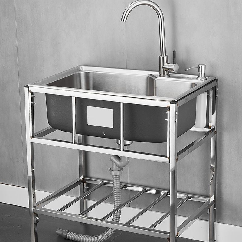 Modern Style Kitchen Sink Stainless Steel All-in-one Kitchen Sink with Frame Clearhalo 'Home Improvement' 'home_improvement' 'home_improvement_kitchen_sinks' 'Kitchen Remodel & Kitchen Fixtures' 'Kitchen Sinks & Faucet Components' 'Kitchen Sinks' 'kitchen_sinks' 1200x1200_d0fb07bc-d14f-4d6d-aa21-0fcb02dbfd29
