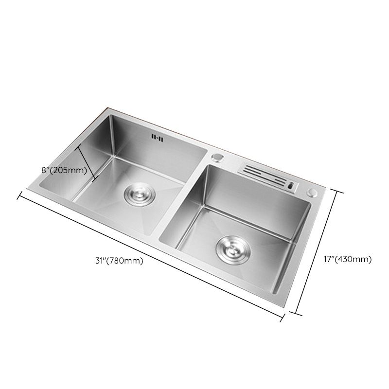 Stainless Steel Kitchen Sink Modern Kitchen Sink with Drain Assembly Clearhalo 'Home Improvement' 'home_improvement' 'home_improvement_kitchen_sinks' 'Kitchen Remodel & Kitchen Fixtures' 'Kitchen Sinks & Faucet Components' 'Kitchen Sinks' 'kitchen_sinks' 1200x1200_d12347bd-3ea3-4443-ab70-7b293cc19b1c