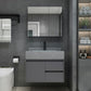 Modern Bathroom Sink Vanity Grey Wall Mounted Standard with Two Drawer Clearhalo 'Bathroom Remodel & Bathroom Fixtures' 'Bathroom Vanities' 'bathroom_vanities' 'Home Improvement' 'home_improvement' 'home_improvement_bathroom_vanities' 1200x1200_d125a640-4c27-4c3f-85a5-ede2c0e61d68