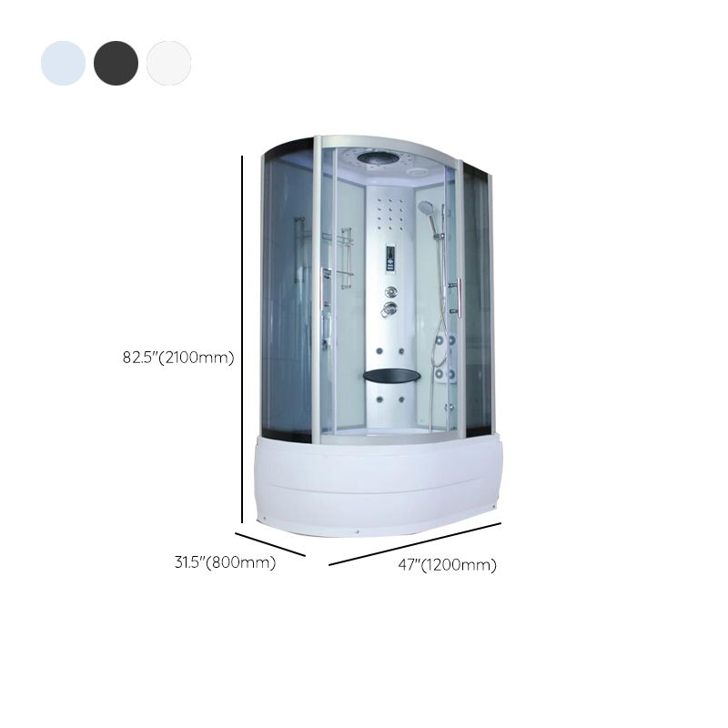 Double Sliding White Shower Kit Tinted Framed Tub & Shower Kit Clearhalo 'Bathroom Remodel & Bathroom Fixtures' 'Home Improvement' 'home_improvement' 'home_improvement_shower_stalls_enclosures' 'Shower Stalls & Enclosures' 'shower_stalls_enclosures' 'Showers & Bathtubs' 1200x1200_d13153c0-aab3-4cf8-a93d-9322648544f8