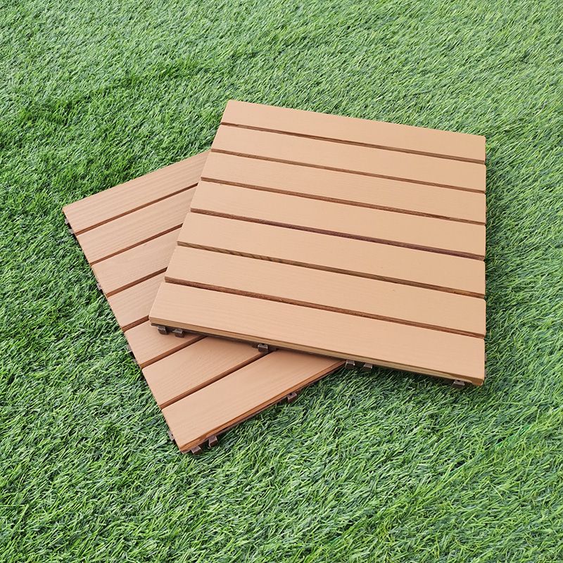 Yellow 6-Slat Square Wood Flooring Tiles Snap Fit Installation Floor Board Tiles Clearhalo 'Home Improvement' 'home_improvement' 'home_improvement_outdoor_deck_tiles_planks' 'Outdoor Deck Tiles & Planks' 'Outdoor Flooring & Tile' 'Outdoor Remodel' 'outdoor_deck_tiles_planks' 1200x1200_d13c52a5-4334-42ee-97ac-f7a306f428d0