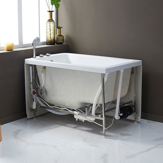 Small Tub Modern Soaking White Acrylic Bathroom Back to Wall Bathtub Clearhalo 'Bathroom Remodel & Bathroom Fixtures' 'Bathtubs' 'Home Improvement' 'home_improvement' 'home_improvement_bathtubs' 'Showers & Bathtubs' 1200x1200_d13f2e02-0453-4294-987c-2f4229a97854