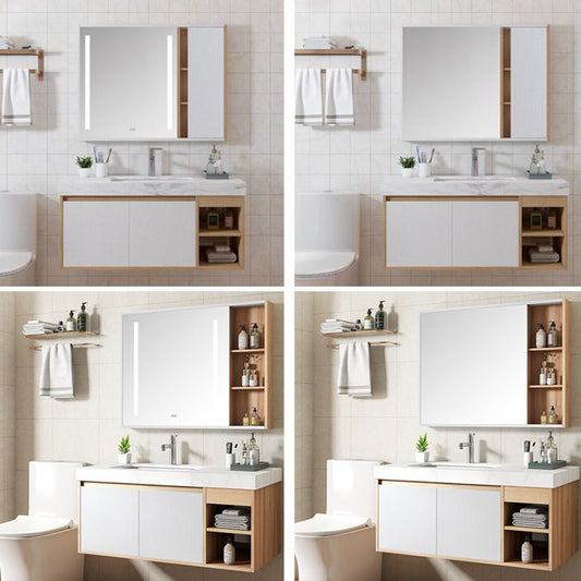 Contemporary Sink Cabinet Mirror Cabinet Bathroom Space Saver Vanity Clearhalo 'Bathroom Remodel & Bathroom Fixtures' 'Bathroom Vanities' 'bathroom_vanities' 'Home Improvement' 'home_improvement' 'home_improvement_bathroom_vanities' 1200x1200_d1450406-17b5-4042-a304-2ac01b1de326