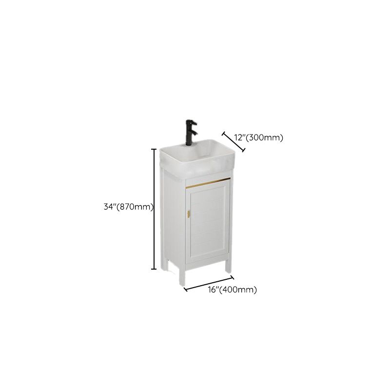 Single Sink Bath Vanity Set White Oval Metal 2 Doors Bathroom Vanity with Mirror Clearhalo 'Bathroom Remodel & Bathroom Fixtures' 'Bathroom Vanities' 'bathroom_vanities' 'Home Improvement' 'home_improvement' 'home_improvement_bathroom_vanities' 1200x1200_d152f8a2-b93f-454f-a0f6-95e07f0c5150