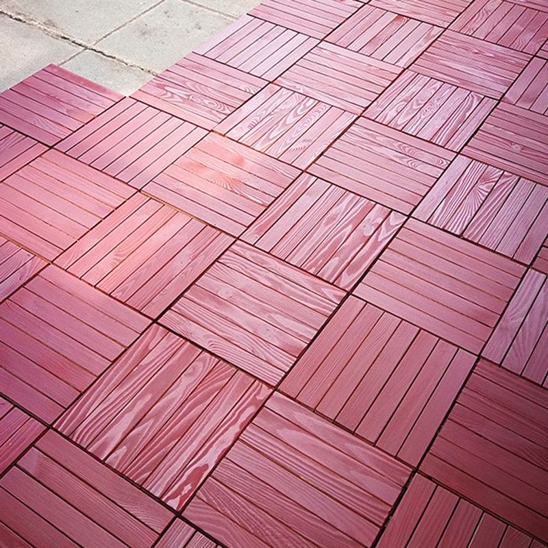 Red 6-Slat Square Wood Patio Tiles Snap Fit Installation Floor Board Tiles Clearhalo 'Home Improvement' 'home_improvement' 'home_improvement_outdoor_deck_tiles_planks' 'Outdoor Deck Tiles & Planks' 'Outdoor Flooring & Tile' 'Outdoor Remodel' 'outdoor_deck_tiles_planks' 1200x1200_d1690834-381d-4650-97cd-8c2ee854b80b