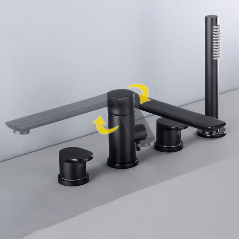 Modern Roman Tub Faucets Solid Color Deck Mounted Bathroom Faucet Clearhalo 'Bathroom Remodel & Bathroom Fixtures' 'Bathtub Faucets' 'bathtub_faucets' 'Home Improvement' 'home_improvement' 'home_improvement_bathtub_faucets' 1200x1200_d16a5244-3c50-4cb0-975b-aa69e4e622d4